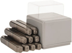 C.H. Hanson - 9 Piece, 3/16" Character Steel Stamp Set - Figures, Reverse - Exact Tooling