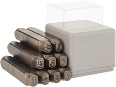 C.H. Hanson - 9 Piece, 1/4" Character Steel Stamp Set - Figures, Reverse - Exact Tooling