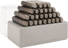 C.H. Hanson - 27 Piece, 1/4" Character Steel Stamp Set - Letters, Low Stress Round Face Full - Exact Tooling