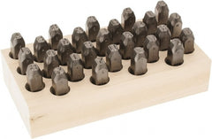 C.H. Hanson - 27 Piece, 3/8" Character Steel Stamp Set - Letters, Low Stress Round Face Full - Exact Tooling