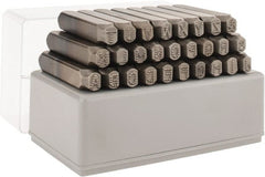 C.H. Hanson - 27 Piece, 1/4" Character Steel Stamp Set - Letters, Low Stress Round Face Dot - Exact Tooling