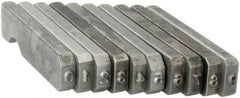 C.H. Hanson - 10 Piece, 1/16 Inch Character, Steel Type Set - 10 Character Capacity, 0-9 Content - Exact Tooling