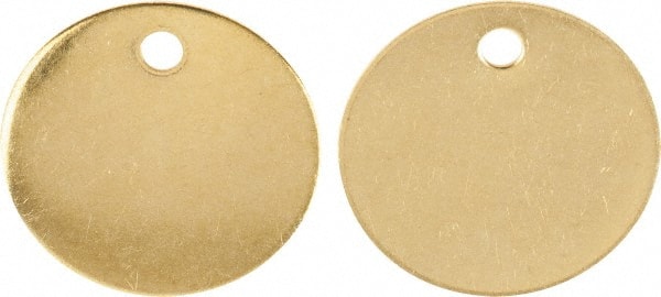 C.H. Hanson - 1-1/2 Inch Diameter, Round, Brass Blank Metal Tag - Blank Metal Check - Exact Tooling