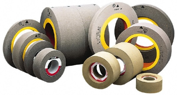 Camel Grinding Wheels - 20" Diam x 12" Hole x 4" Wide Centerless & Cylindrical Grinding Wheel - 80 Grit, Aluminum Oxide, Type 1, Medium Grade, Vitrified Bond, No Recess - Exact Tooling