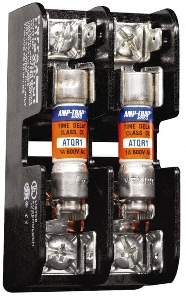 Ferraz Shawmut - 1 Pole, 14 to 2 AWG, 600 VAC/VDC, 60 Amp, Screw Mount Fuse Block - 4 Inch Long x 1.65 Inch Wide x 2.21 Inch High Block - Exact Tooling