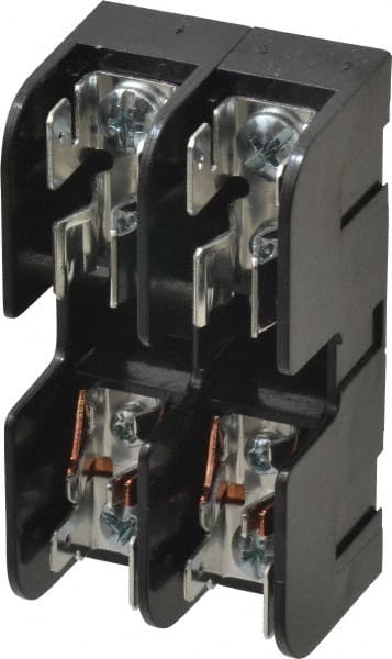 Ferraz Shawmut - 2 Pole, 10 to 14 AWG, 600 VAC/VDC, 30 Amp, DIN Rail Mount, Screw Mount Fuse Block - 13/32 Inch Diameter x 1-1/2 Inch Fuse Length, 3.04 Inch Long x 1.6 Inch Wide x 1.31 Inch High Block - Exact Tooling
