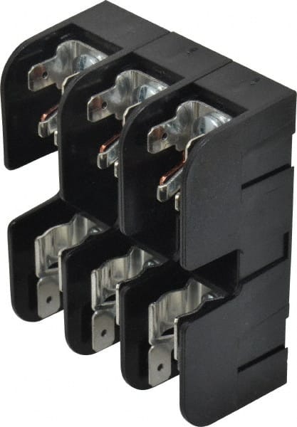 Ferraz Shawmut - 3 Pole, 10 to 14 AWG, 600 VAC/VDC, 30 Amp, DIN Rail Mount, Screw Mount Fuse Block - 13/32 Inch Diameter x 1-1/2 Inch Fuse Length, 3.04 Inch Long x 2.35 Inch Wide x 1.31 Inch High Block - Exact Tooling