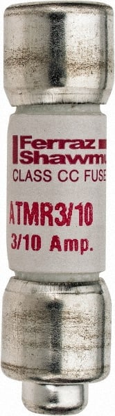 Ferraz Shawmut - 600 VAC/VDC, 0.3 Amp, Fast-Acting General Purpose Fuse - Clip Mount, 1-1/2" OAL, 100 at DC, 200 at AC kA Rating, 13/32" Diam - Exact Tooling