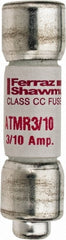 Ferraz Shawmut - 600 VAC/VDC, 0.3 Amp, Fast-Acting General Purpose Fuse - Clip Mount, 1-1/2" OAL, 100 at DC, 200 at AC kA Rating, 13/32" Diam - Exact Tooling