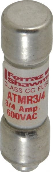 Ferraz Shawmut - 600 VAC/VDC, 0.75 Amp, Fast-Acting General Purpose Fuse - Clip Mount, 1-1/2" OAL, 100 at DC, 200 at AC kA Rating, 13/32" Diam - Exact Tooling
