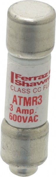 Ferraz Shawmut - 600 VAC/VDC, 3 Amp, Fast-Acting General Purpose Fuse - Clip Mount, 1-1/2" OAL, 100 at DC, 200 at AC kA Rating, 13/32" Diam - Exact Tooling