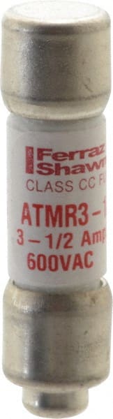 Ferraz Shawmut - 600 VAC/VDC, 3.5 Amp, Fast-Acting General Purpose Fuse - Clip Mount, 1-1/2" OAL, 100 at DC, 200 at AC kA Rating, 13/32" Diam - Exact Tooling