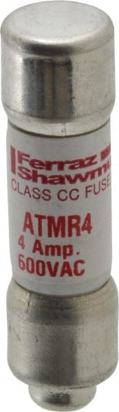 Ferraz Shawmut - 600 VAC/VDC, 4 Amp, Fast-Acting General Purpose Fuse - Clip Mount, 1-1/2" OAL, 100 at DC, 200 at AC kA Rating, 13/32" Diam - Exact Tooling