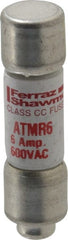 Ferraz Shawmut - 600 VAC/VDC, 6 Amp, Fast-Acting General Purpose Fuse - Clip Mount, 1-1/2" OAL, 100 at DC, 200 at AC kA Rating, 13/32" Diam - Exact Tooling