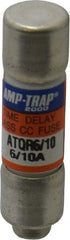 Ferraz Shawmut - 300 VDC, 600 VAC, 0.6 Amp, Time Delay General Purpose Fuse - Clip Mount, 1-1/2" OAL, 100 at DC, 200 at AC kA Rating, 13/32" Diam - Exact Tooling