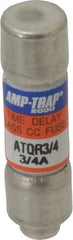 Ferraz Shawmut - 300 VDC, 600 VAC, 0.75 Amp, Time Delay General Purpose Fuse - Clip Mount, 1-1/2" OAL, 100 at DC, 200 at AC kA Rating, 13/32" Diam - Exact Tooling