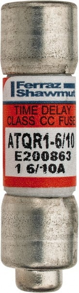 Ferraz Shawmut - 300 VDC, 600 VAC, 1.6 Amp, Time Delay General Purpose Fuse - Clip Mount, 1-1/2" OAL, 100 at DC, 200 at AC kA Rating, 13/32" Diam - Exact Tooling