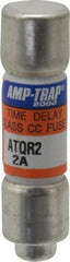 Ferraz Shawmut - 300 VDC, 600 VAC, 2 Amp, Time Delay General Purpose Fuse - Clip Mount, 1-1/2" OAL, 100 at DC, 200 at AC kA Rating, 13/32" Diam - Exact Tooling