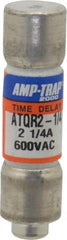 Ferraz Shawmut - 300 VDC, 600 VAC, 2.25 Amp, Time Delay General Purpose Fuse - Clip Mount, 1-1/2" OAL, 100 at DC, 200 at AC kA Rating, 13/32" Diam - Exact Tooling