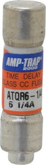 Ferraz Shawmut - 300 VDC, 600 VAC, 6.25 Amp, Time Delay General Purpose Fuse - Clip Mount, 1-1/2" OAL, 100 at DC, 200 at AC kA Rating, 13/32" Diam - Exact Tooling