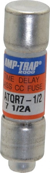 Ferraz Shawmut - 300 VDC, 600 VAC, 7.5 Amp, Time Delay General Purpose Fuse - Clip Mount, 1-1/2" OAL, 100 at DC, 200 at AC kA Rating, 13/32" Diam - Exact Tooling