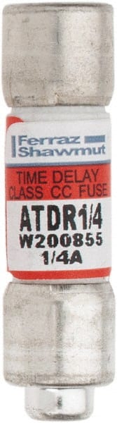 Ferraz Shawmut - 300 VDC, 600 VAC, 0.25 Amp, Time Delay General Purpose Fuse - Clip Mount, 1-1/2" OAL, 100 at DC, 200 at AC kA Rating, 13/32" Diam - Exact Tooling