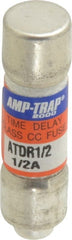 Ferraz Shawmut - 300 VDC, 600 VAC, 0.5 Amp, Time Delay General Purpose Fuse - Clip Mount, 1-1/2" OAL, 100 at DC, 200 at AC kA Rating, 13/32" Diam - Exact Tooling