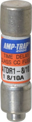 Ferraz Shawmut - 300 VDC, 600 VAC, 1.8 Amp, Time Delay General Purpose Fuse - Clip Mount, 1-1/2" OAL, 100 at DC, 200 at AC kA Rating, 13/32" Diam - Exact Tooling