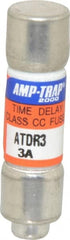Ferraz Shawmut - 300 VDC, 600 VAC, 3 Amp, Time Delay General Purpose Fuse - Clip Mount, 1-1/2" OAL, 100 at DC, 200 at AC kA Rating, 13/32" Diam - Exact Tooling