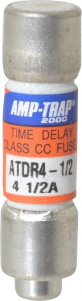 Ferraz Shawmut - 300 VDC, 600 VAC, 4.5 Amp, Time Delay General Purpose Fuse - Clip Mount, 1-1/2" OAL, 100 at DC, 200 at AC kA Rating, 13/32" Diam - Exact Tooling