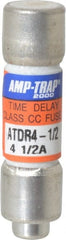 Ferraz Shawmut - 300 VDC, 600 VAC, 4.5 Amp, Time Delay General Purpose Fuse - Clip Mount, 1-1/2" OAL, 100 at DC, 200 at AC kA Rating, 13/32" Diam - Exact Tooling