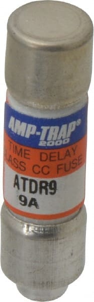 Ferraz Shawmut - 300 VDC, 600 VAC, 9 Amp, Time Delay General Purpose Fuse - Clip Mount, 1-1/2" OAL, 100 at DC, 200 at AC kA Rating, 13/32" Diam - Exact Tooling