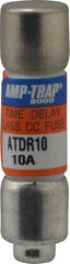 Ferraz Shawmut - 300 VDC, 600 VAC, 10 Amp, Time Delay General Purpose Fuse - Clip Mount, 1-1/2" OAL, 100 at DC, 200 at AC kA Rating, 13/32" Diam - Exact Tooling