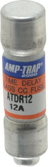 Ferraz Shawmut - 300 VDC, 600 VAC, 12 Amp, Time Delay General Purpose Fuse - Clip Mount, 1-1/2" OAL, 100 at DC, 200 at AC kA Rating, 13/32" Diam - Exact Tooling