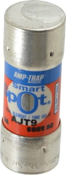 Ferraz Shawmut - 500 VDC, 600 VAC, 9 Amp, Time Delay General Purpose Fuse - Clip Mount, 2-1/4" OAL, 100 at DC, 200 at AC, 300 (Self-Certified) kA Rating, 13/16" Diam - Exact Tooling
