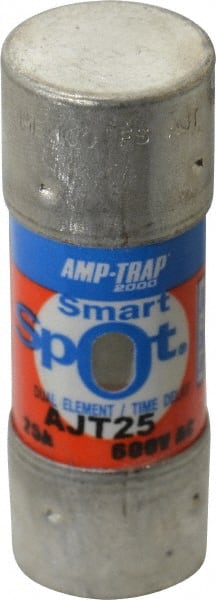 Ferraz Shawmut - 500 VDC, 600 VAC, 25 Amp, Time Delay General Purpose Fuse - Clip Mount, 2-1/4" OAL, 100 at DC, 200 at AC, 300 (Self-Certified) kA Rating, 13/16" Diam - Exact Tooling