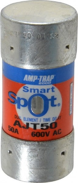 Ferraz Shawmut - 500 VDC, 600 VAC, 50 Amp, Time Delay General Purpose Fuse - Clip Mount, 2-3/8" OAL, 100 at DC, 200 at AC, 300 (Self-Certified) kA Rating, 1-1/16" Diam - Exact Tooling