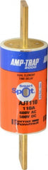 Ferraz Shawmut - 500 VDC, 600 VAC, 110 Amp, Time Delay General Purpose Fuse - Clip Mount, 5-3/4" OAL, 100 at DC, 200 at AC, 300 (Self-Certified) kA Rating, 1-5/8" Diam - Exact Tooling