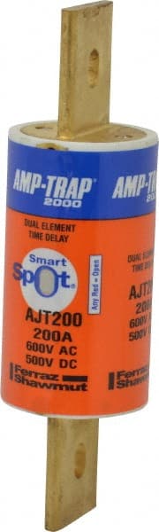 Ferraz Shawmut - 500 VDC, 600 VAC, 200 Amp, Time Delay General Purpose Fuse - Clip Mount, 5-3/4" OAL, 100 at DC, 200 at AC, 300 (Self-Certified) kA Rating, 1-5/8" Diam - Exact Tooling