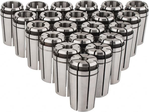 Centaur - 21 Piece, 3/8" to 1" Capacity, Single Angle Collet Set - Series TG/PG 100 - Exact Tooling