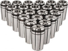 Centaur - 21 Piece, 3/8" to 1" Capacity, Single Angle Collet Set - Series TG/PG 100 - Exact Tooling