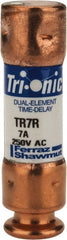 Ferraz Shawmut - 160 VDC, 250 VAC, 7 Amp, Time Delay General Purpose Fuse - Clip Mount, 50.8mm OAL, 20 at DC, 200 at AC kA Rating, 9/16" Diam - Exact Tooling