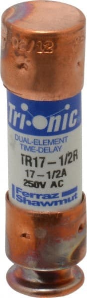 Ferraz Shawmut - 160 VDC, 250 VAC, 17.5 Amp, Time Delay General Purpose Fuse - Clip Mount, 50.8mm OAL, 20 at DC, 200 at AC kA Rating, 9/16" Diam - Exact Tooling