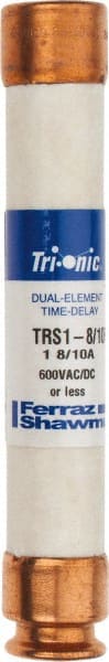 Ferraz Shawmut - 600 VAC/VDC, 1.8 Amp, Time Delay General Purpose Fuse - Clip Mount, 127mm OAL, 20 at DC, 200 at AC kA Rating, 13/16" Diam - Exact Tooling