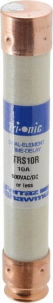 Ferraz Shawmut - 600 VAC/VDC, 10 Amp, Time Delay General Purpose Fuse - Clip Mount, 127mm OAL, 20 at DC, 200 at AC kA Rating, 13/16" Diam - Exact Tooling