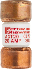 Ferraz Shawmut - 160 VDC, 300 VAC, 20 Amp, Fast-Acting General Purpose Fuse - Clip Mount, 7/8" OAL, 200 at AC, 50 at DC kA Rating, 13/32" Diam - Exact Tooling