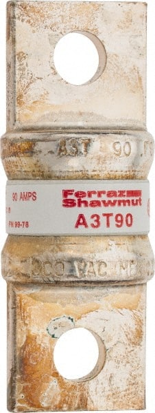 Ferraz Shawmut - 160 VDC, 300 VAC, 90 Amp, Fast-Acting General Purpose Fuse - Bolt-on Mount, 2-5/32" OAL, 200 at AC, 50 at DC kA Rating, 13/16" Diam - Exact Tooling