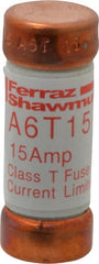 Ferraz Shawmut - 300 VDC, 600 VAC, 15 Amp, Fast-Acting General Purpose Fuse - Clip Mount, 1-1/2" OAL, 100 at DC, 200 at AC kA Rating, 9/16" Diam - Exact Tooling