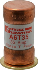 Ferraz Shawmut - 300 VDC, 600 VAC, 35 Amp, Fast-Acting General Purpose Fuse - Clip Mount, 1-9/16" OAL, 100 at DC, 200 at AC kA Rating, 13/16" Diam - Exact Tooling