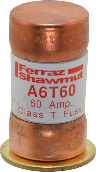 Ferraz Shawmut - 300 VDC, 600 VAC, 60 Amp, Fast-Acting General Purpose Fuse - Clip Mount, 1-9/16" OAL, 100 at DC, 200 at AC kA Rating, 13/16" Diam - Exact Tooling